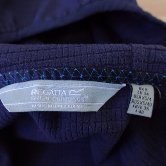 REGATTA Blue Hooded Jacket Women XS Soft Shell Zip Stretch Outdoor Trails Ared - Picture 5 of 15